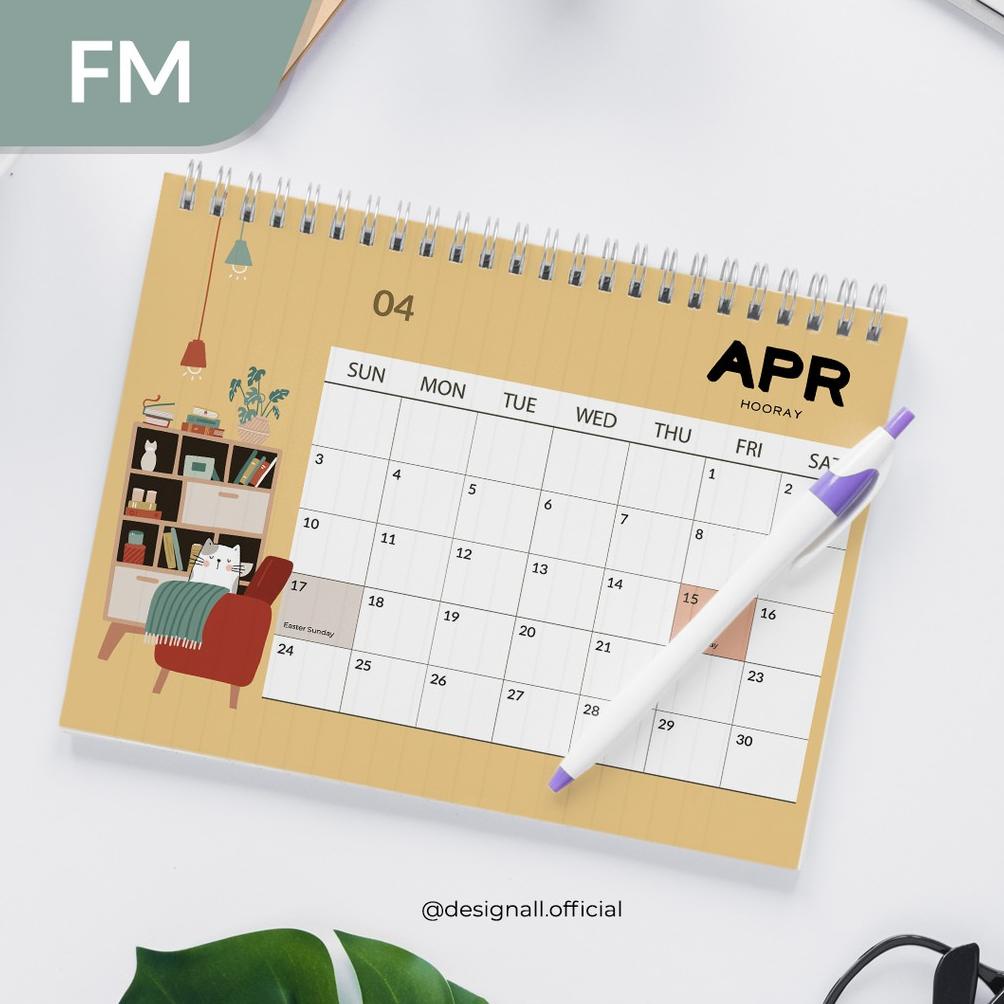 

[KODE PRODUK Z9JLQ3546] Designall Kalender Meja / Kalender Duduk Aesthetic Tahun 2022 Spiral FM