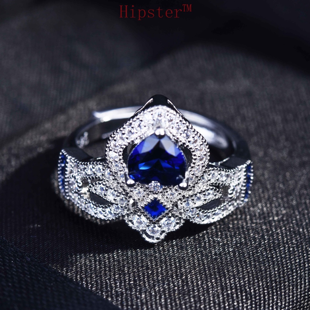 New Accessories Sapphire Crown Ring Opening