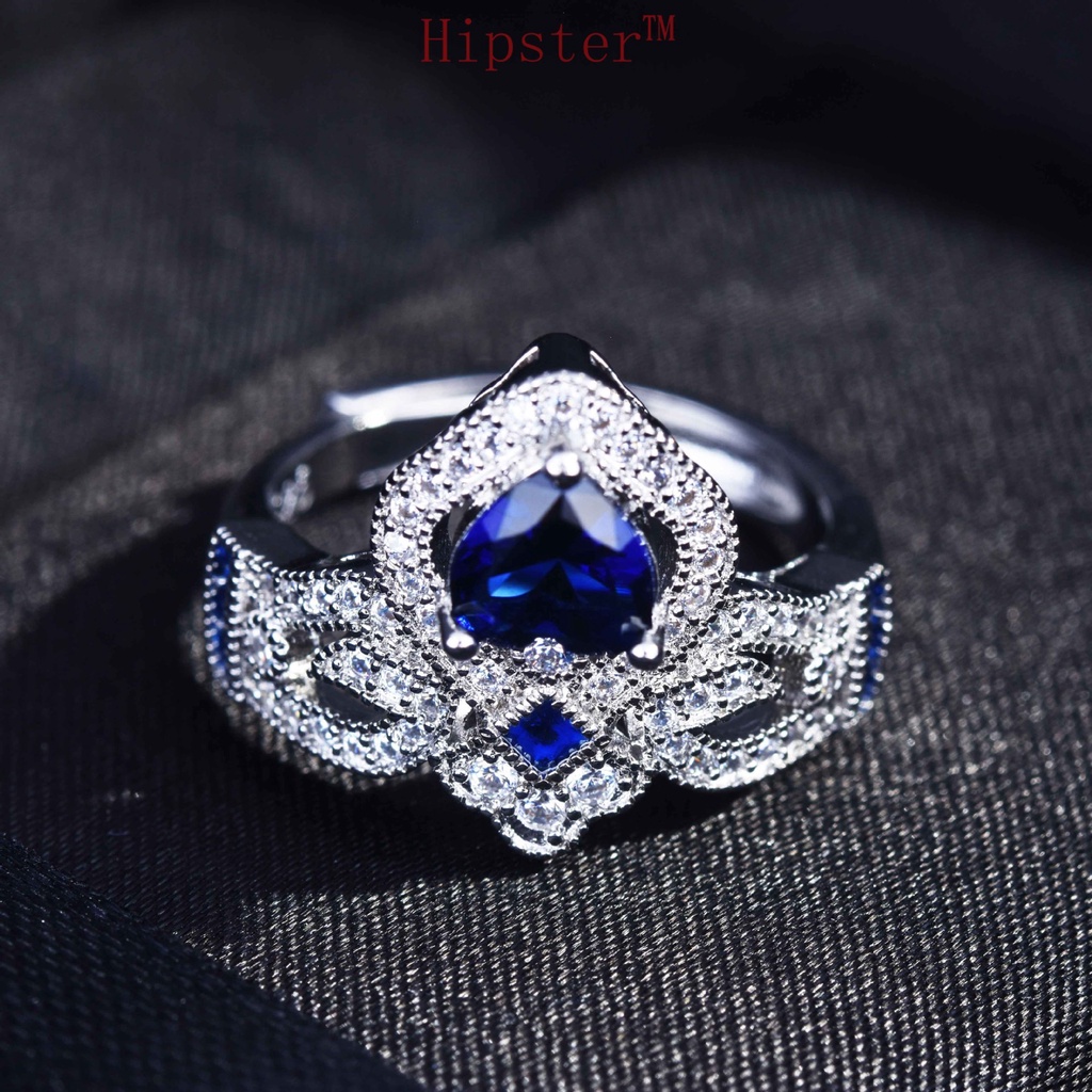 New Accessories Sapphire Crown Ring Opening