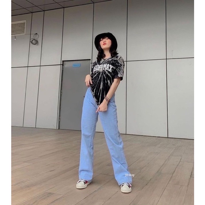 TRIVELA Highwaist Jeans Kulot Wanita Loose