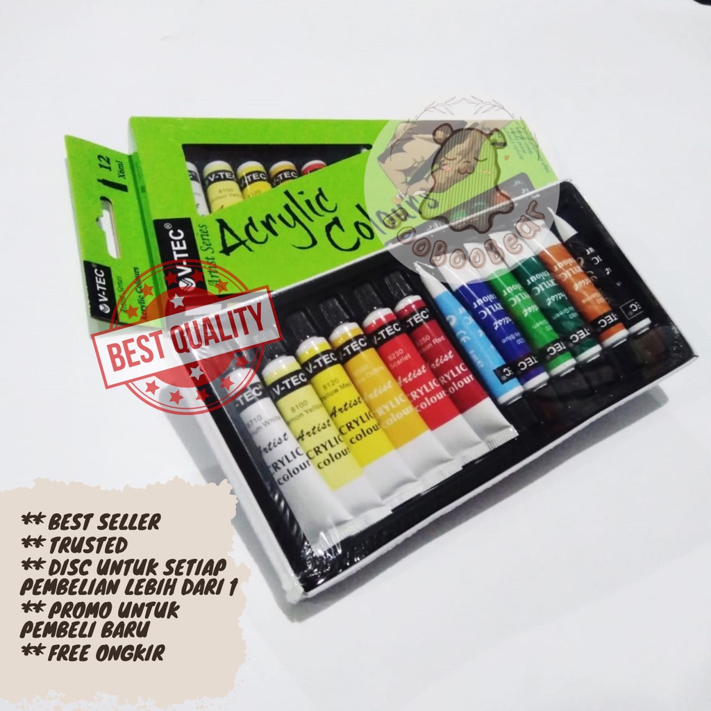 

Cat Acrylic Akrilik Vtec 6Ml 12 warna Cat Acrilic Vtec 6ml Cat Akrilik Vtec