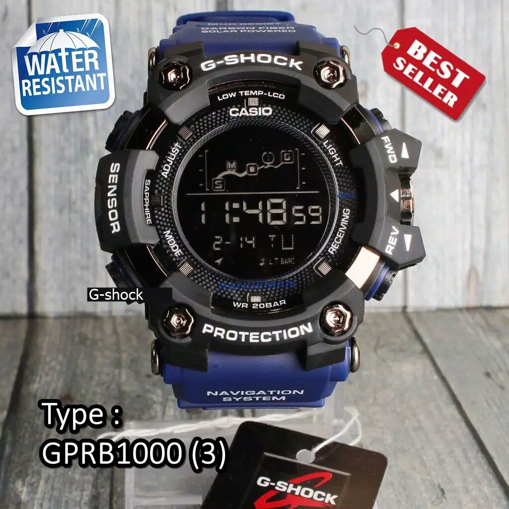 CASIO GPRB 1000 !!! JAM TANGAN PRIA G-SHOCK CASIO RANGEMAN BULAT TALI BIRU