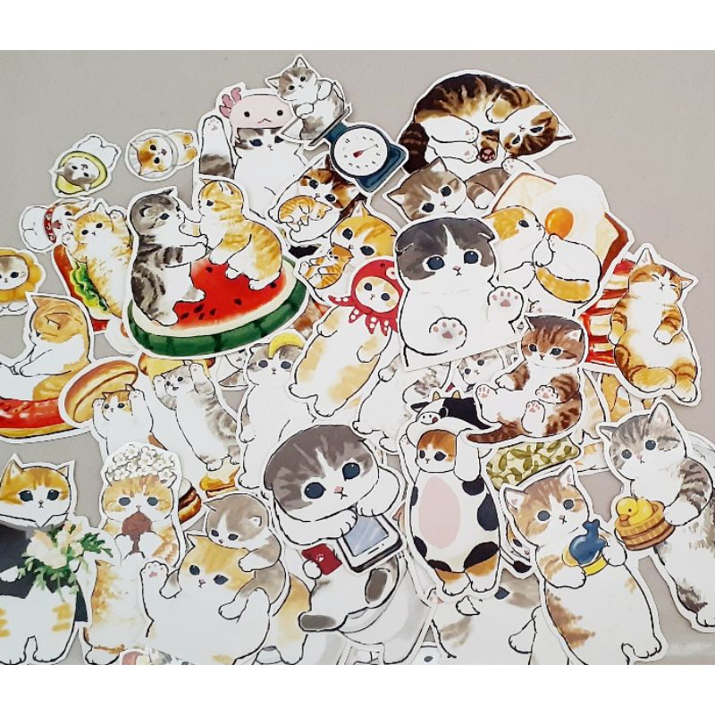 sticker tumblr, buku, jurnal, sticker lucu motif kucing sticker kucing stiker kucing cat sticker