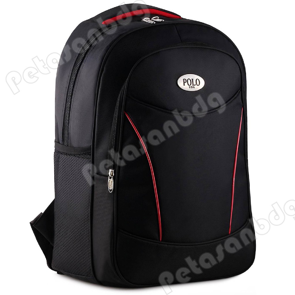 PTS -Polo USA Black Verter  Backpack + FREE Raincover