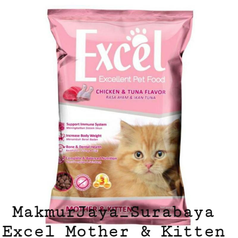 Excel Mother &amp; Kitten 500gr Makanan Kucing untuk Ibu dan Anak