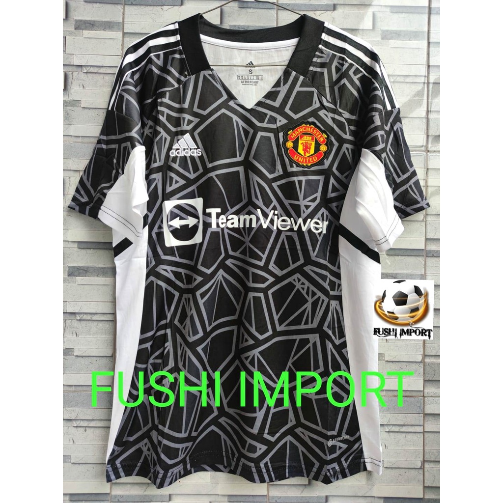 Jersey Baju Bola MU Kiper Goalkeeper Home Away 3rd Third Hitam Black 2022 2023 Grade Ori