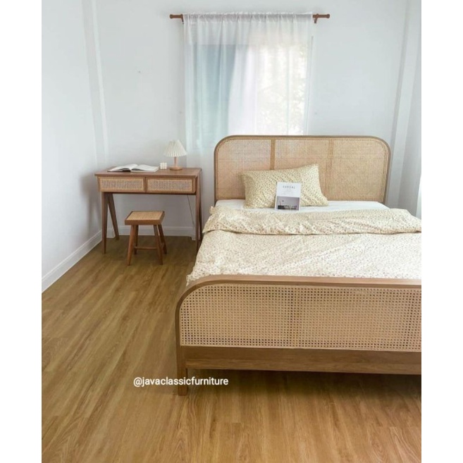 TEMPAT TIDUR DIPAN ROTAN RANJANG MINIMALIS DIVAN ANAK KAYU JATI CUSTOM UKURAN 120,160,180-2