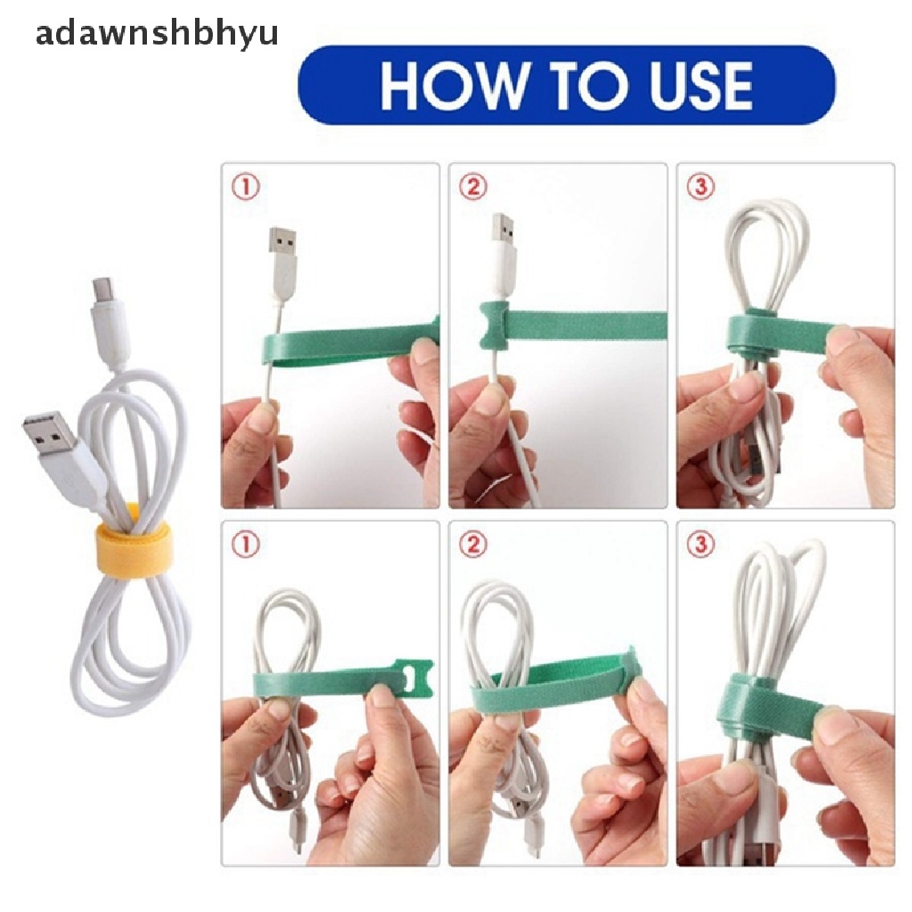 Adawnshbhyu 50pcs Detachable Cable Ties Warna Reusable Nylon Ties T-Type Cable Organizer