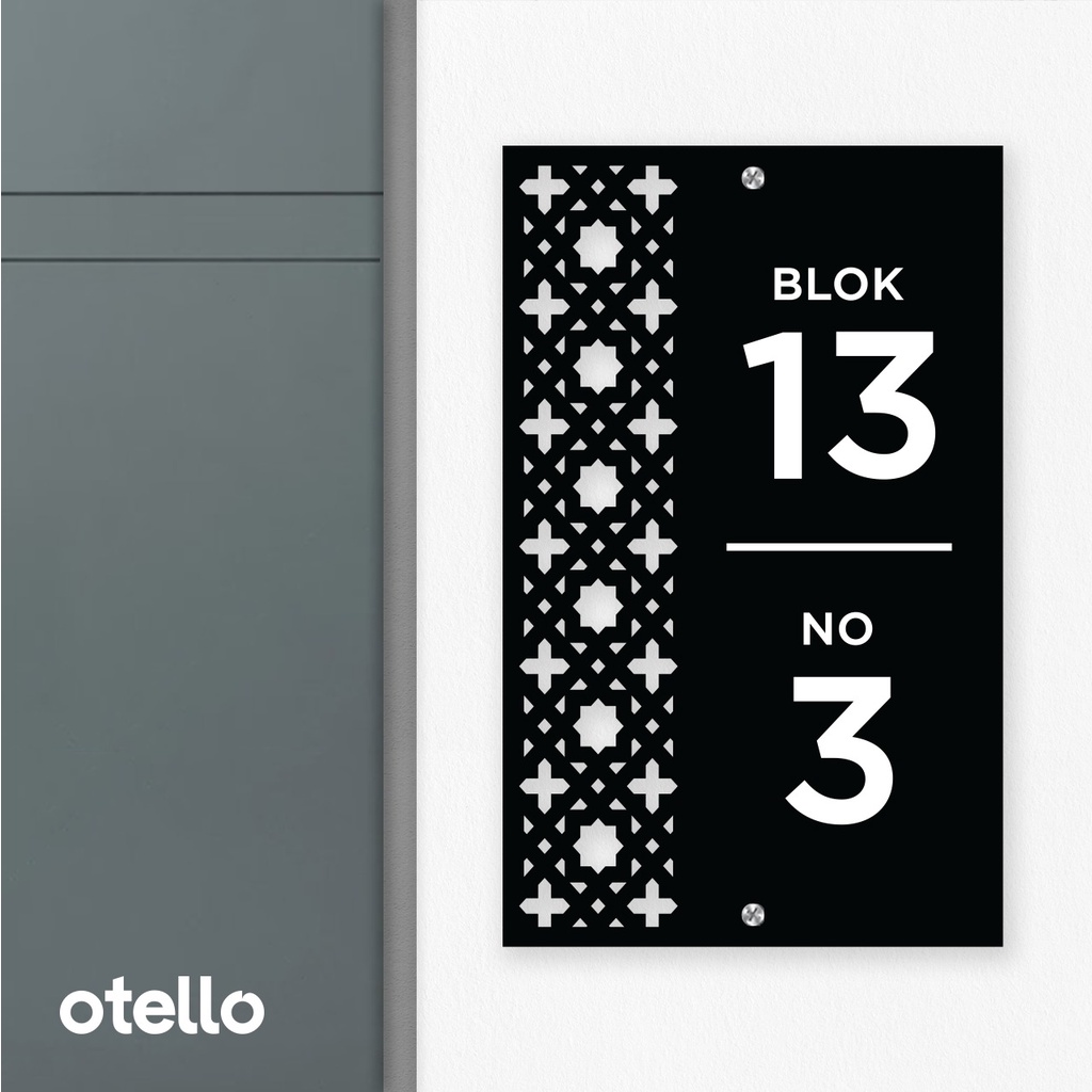 Otello Custom Papan Alamat Rumah Nomor Acrylic Nomer Akrilik No Minimalist Print Label House Number Label Aesthetic Mewah Modern