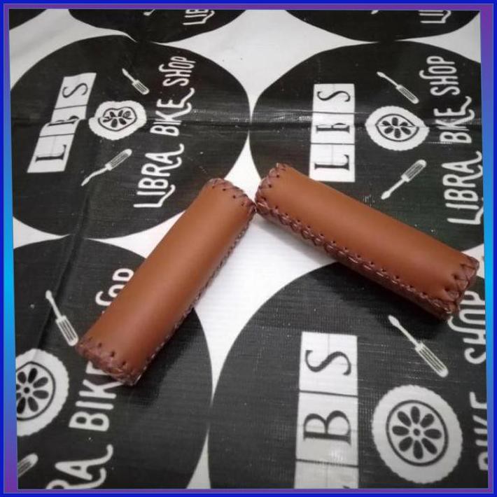 

handpad kulit vintage leather coklat muda l handgrip kulit ls4i