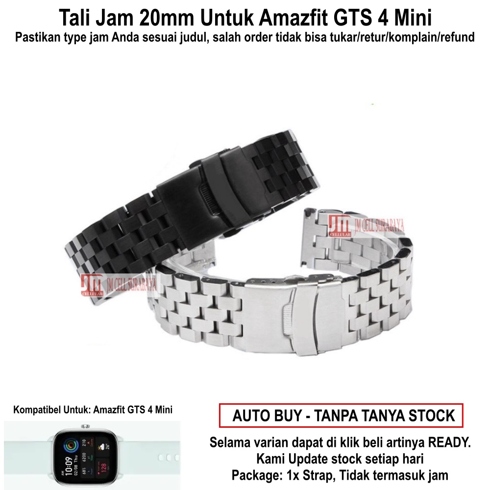 SUPER ENGINEER II Tali Jam Amazfit GTS 4 Mini - Strap 20mm Stainless Steel Premium