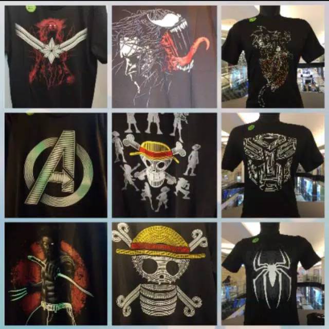 Kaos azura glow in the dark / unisex / couple / kaos dewasa / kaos anak