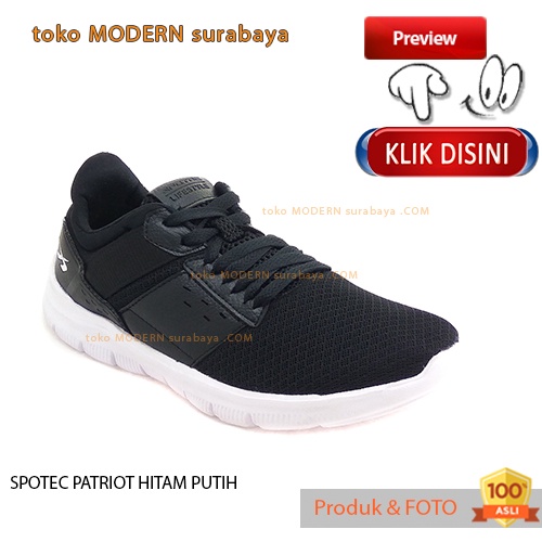 SPOTEC PATRIOT HITAM PUTIH sepatu pria sepatu casual sneakers