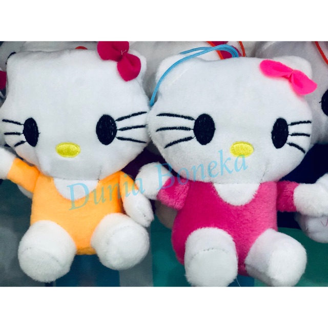 Boneka Hello kitty kecil bulu velboa