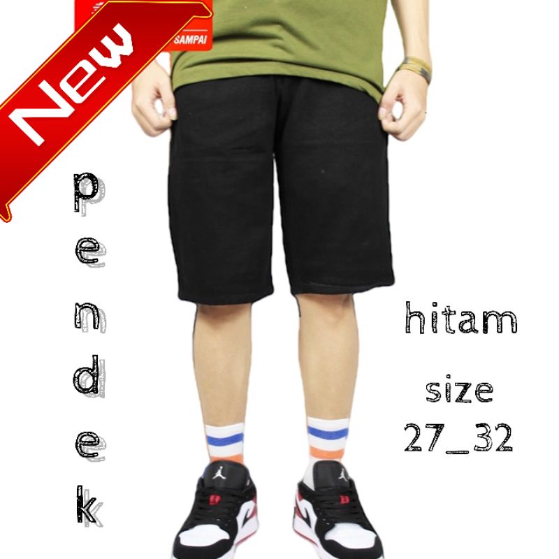 CELANA PENDEK HITAM PRIA JEANS/CELPEN JEANS HITAM PENDEK SLIM FIT  ORIGINAL/CELANA DISTRO PENDEK HITAM