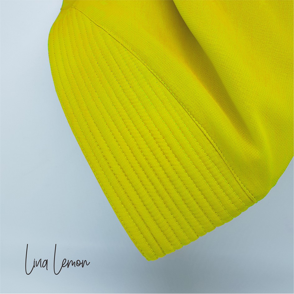 SALE Hijab Khimar livia alifa 2 layer oval / Jilbab 2 layer-Premium LEMON