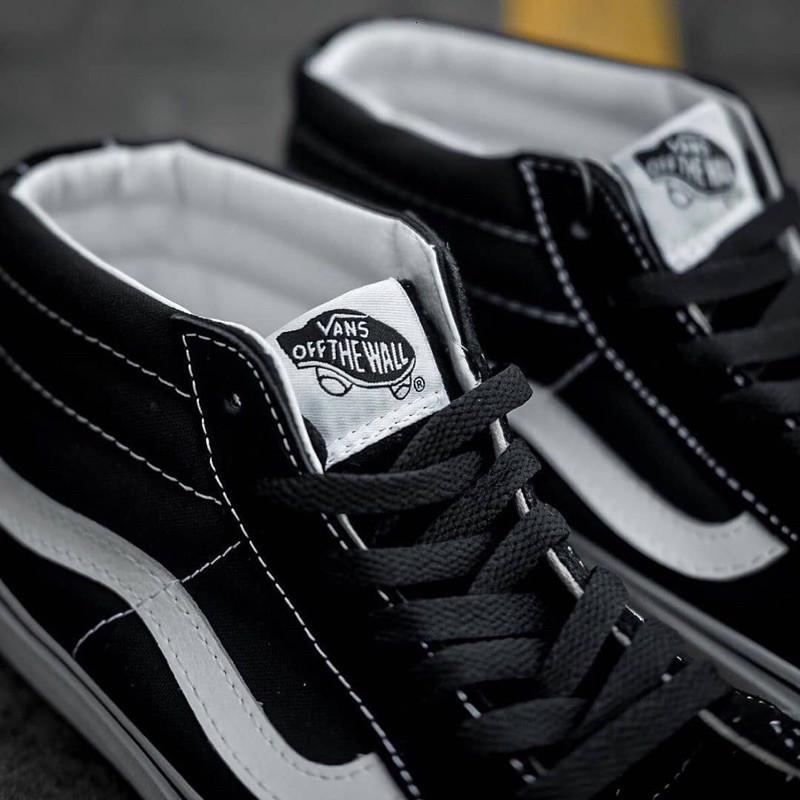 VANS SK8-MID REISSUE BLACK WHITE ORIGINAL 100%