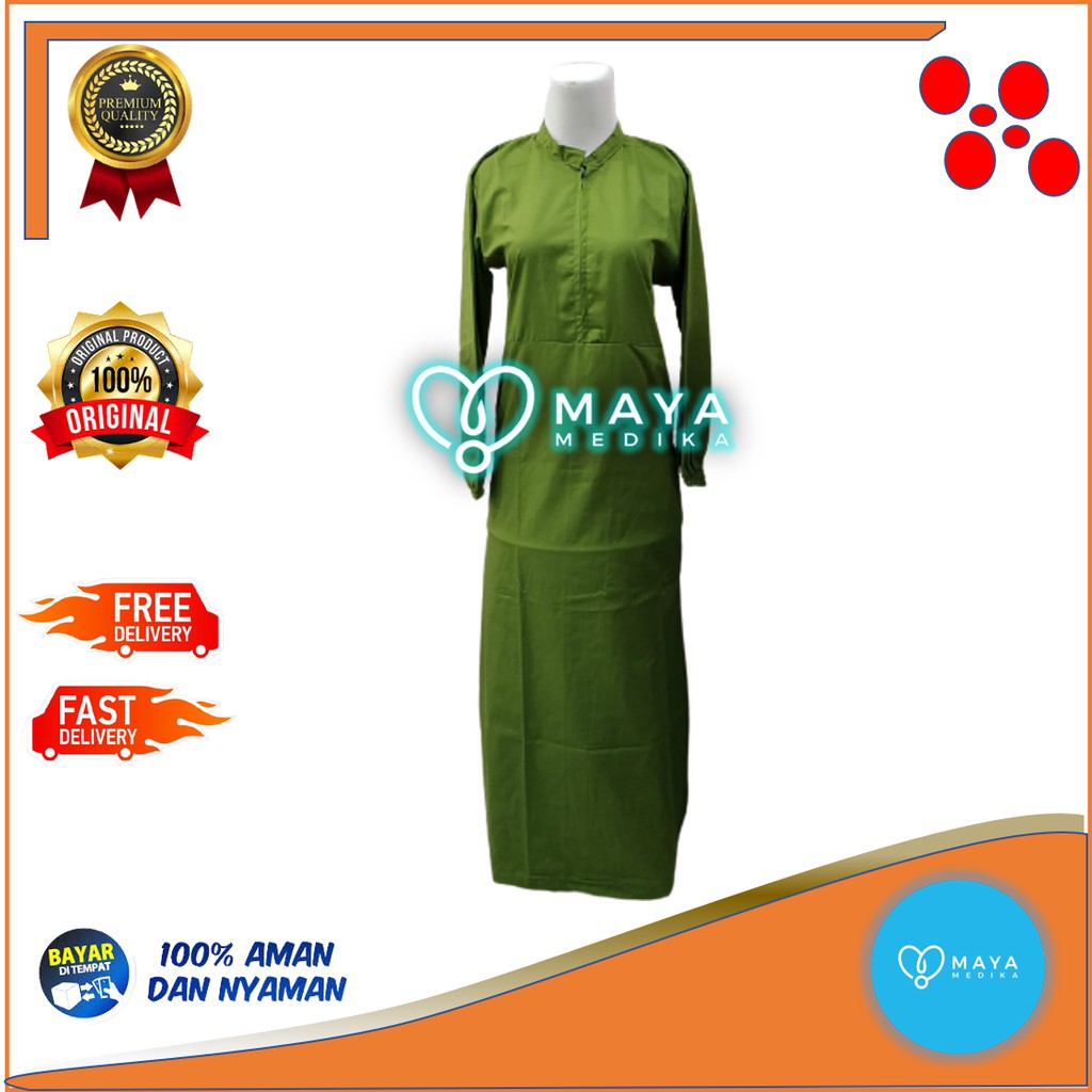 Baju OK Gamis Army Lengan Panjang Resleting