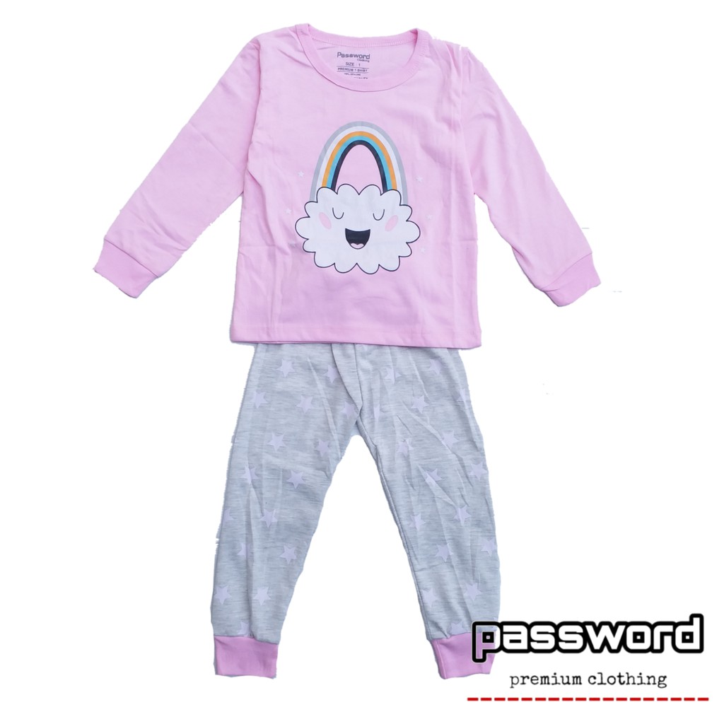 HappyOliver PASSWORD RAINBOW SHY Setelan anak 1 - 7 Tahun Baju Anak BerKualitas