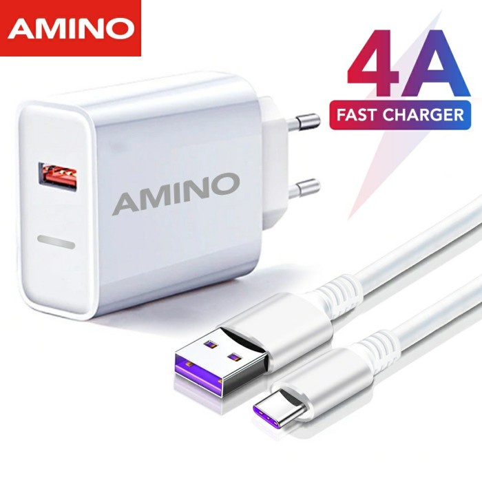 AMINO 3A 18W Qualcomm 3.0 Fast Charger 4A USB Kabel Micro Quick Charge - kepala charger