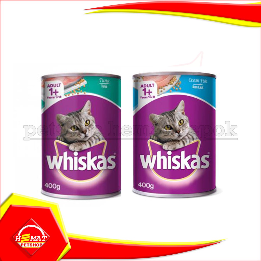 Cat food Whiskas Can Ocean Fish Tuna Kaleng 400 gr Makanan Kucing Dewasa 400gr Murah