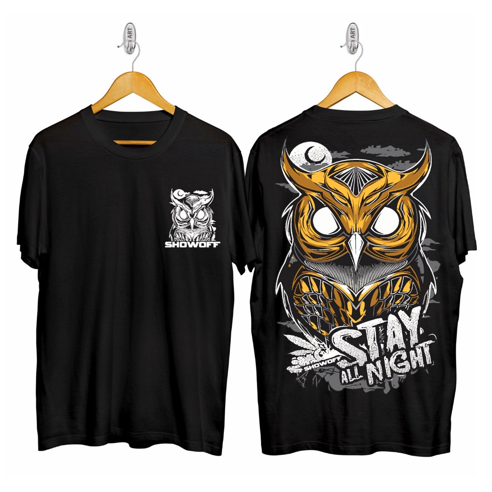 Baju Kaos Showoff OWL  Kaos Burung Hantu   Kaos Distro Pria  T-Shirt  Kaos Pria