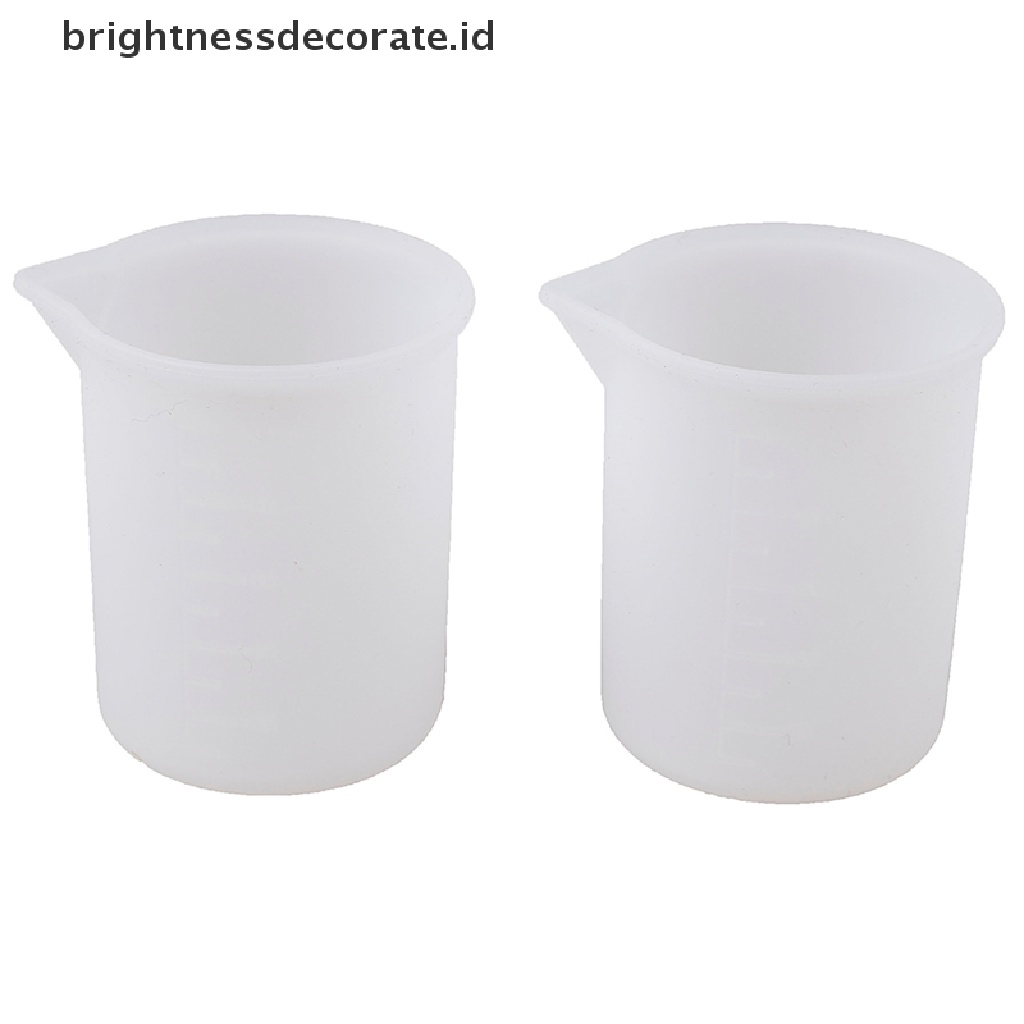 2 Pcs Gelas Ukur Bahan Silikon Ukuran 100ml Untuk Lem Resin