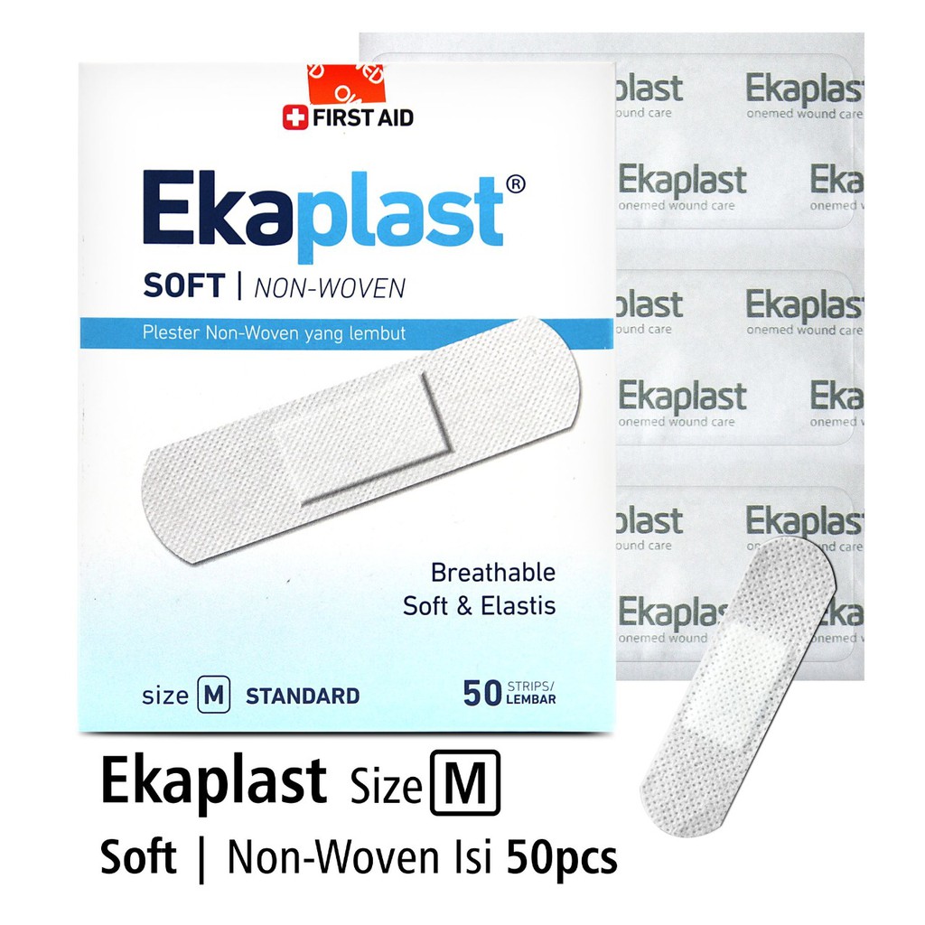 Onemed Plester Luka Non Woven Ekaplast Soft M Box Isi 50 Strip OJ