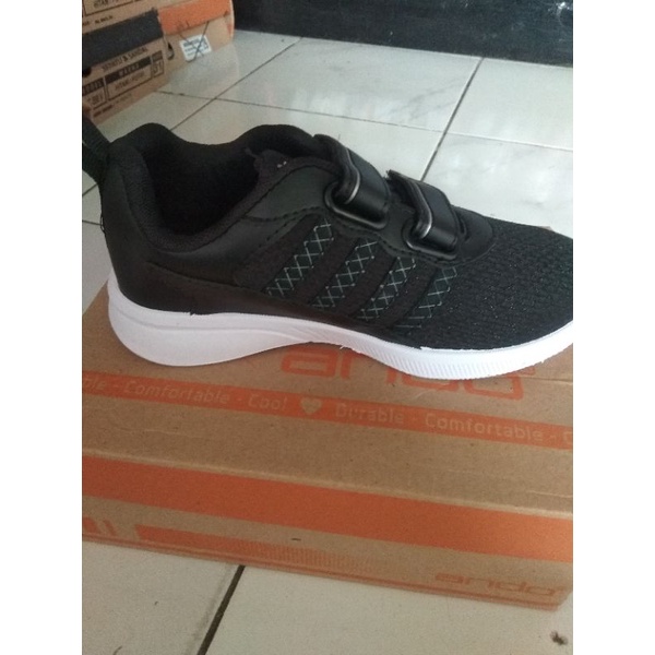 SEPATU ANDO CHIKA VELCRO - SEPATU SEKOLAH ANAK CEWEK TK/SD