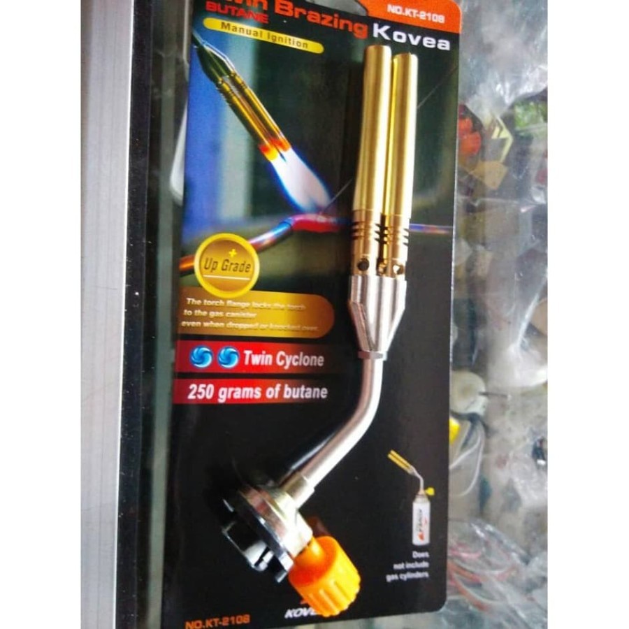 Kepala Gas Twin Brazing Butane 2 Lubang Manual (KT-2108)