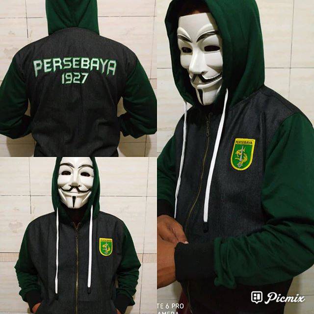 Jaket hoodie persebaya 1927 kombinasi