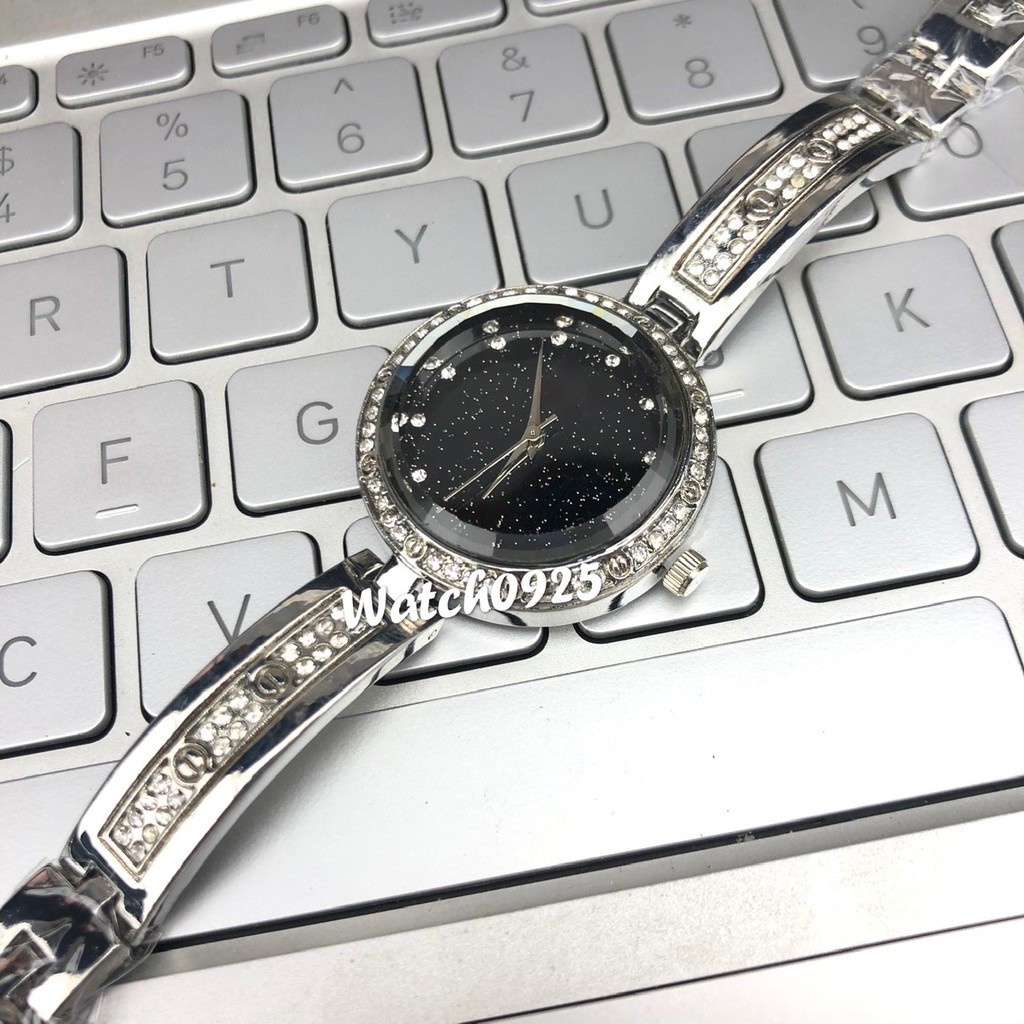 {COD} Jam Tangan Wanita - Rantai Bintik JAM TANGAN CEWEK JAM TANGAN MURAH FASHION FREE BATERAI G6 G5-G5-Silver