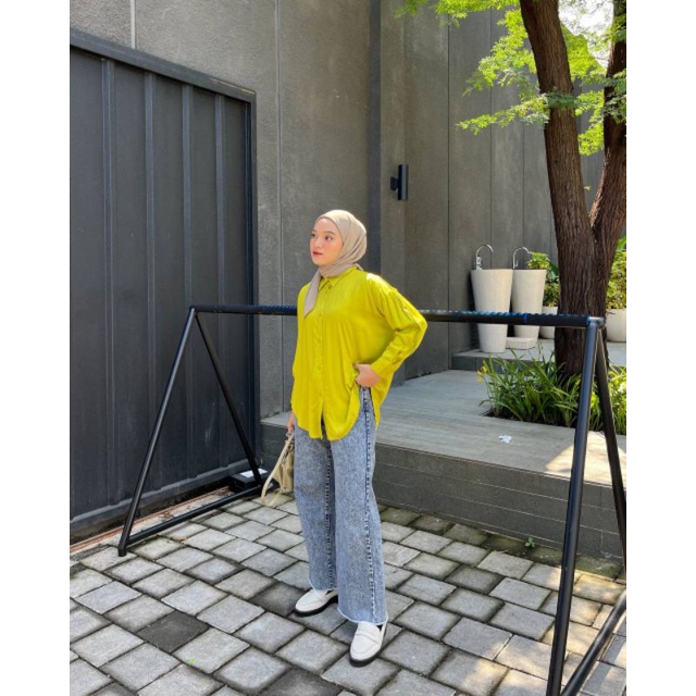 KEMEJA RAYON TWILL SHIRT KEMEJA KATUN KATUN SHIRT KEMEJA WANITA OVERSIZE BAJU ATASAN POLOS KEMEJA OV