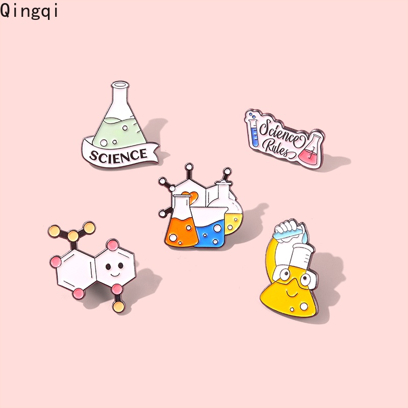 Bros Pin Enamel Bentuk Lab Kimia Element Struktur Molekul Untuk Aksesoris Pakaian