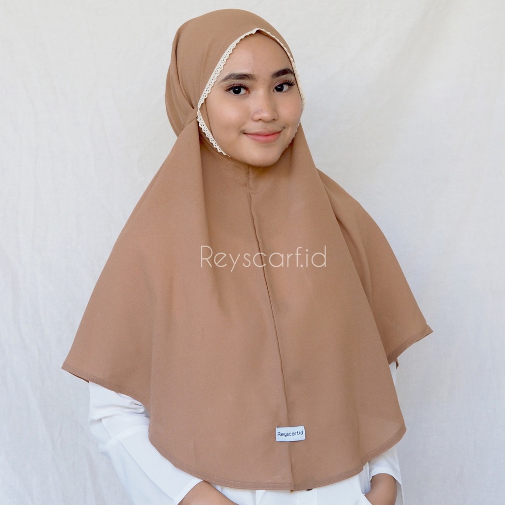 Hijab Khimar Instan Renda Syafea By Reyscarf Diamond Crepe Premium Eksklusif Banyak Warna Luxury Bisa COD