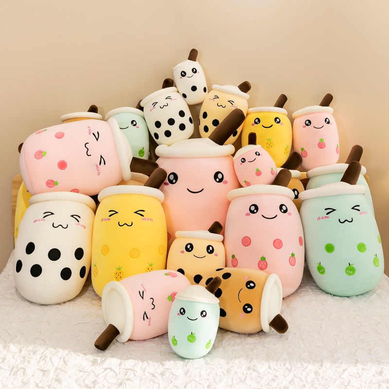 Boneka Boba Bubble Milk Tea Brown Sugar Boneka Anak Ukuran Jumbo 45 cm  / Mainan Cangkir Boba