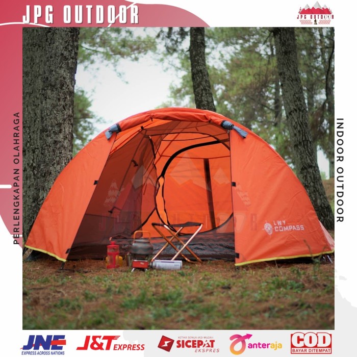 Tenda Camping LWY Compass 4p Outdoor Double Layer Frame Fiber