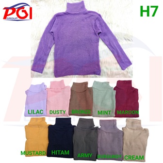 H ( H7 ) SWEATER RAJUT TURTLE NECK / LONG NECK / KOREAN STYLE / RAJUT PREMIUM