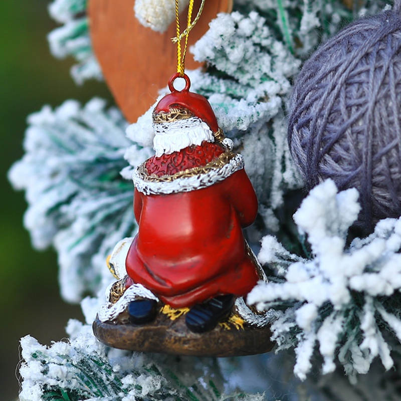 Ornamen Gantung Bentuk Santa Claus Bahan Resin Untuk Dekorasi Pohon Natal