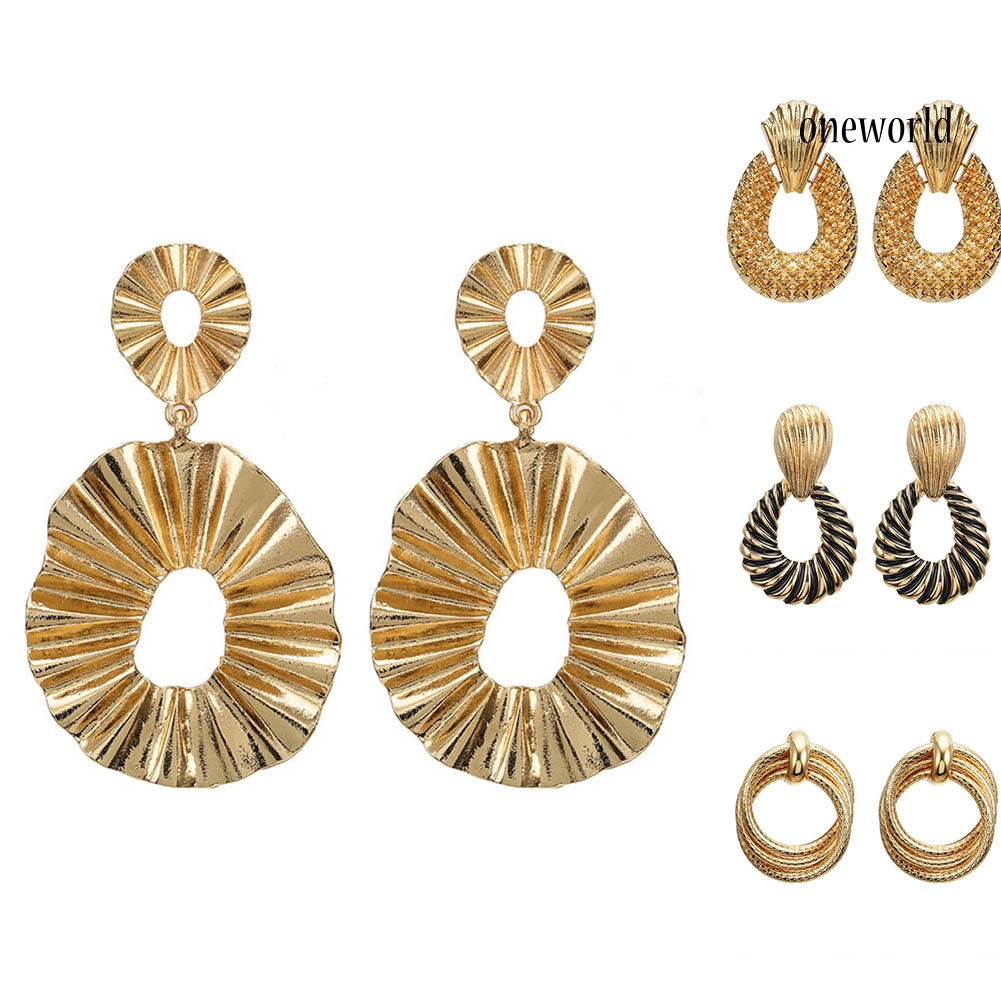 OW# Fashion Women Square Round Geometric Dangle Ear Stud Earrings Statement Jewelry