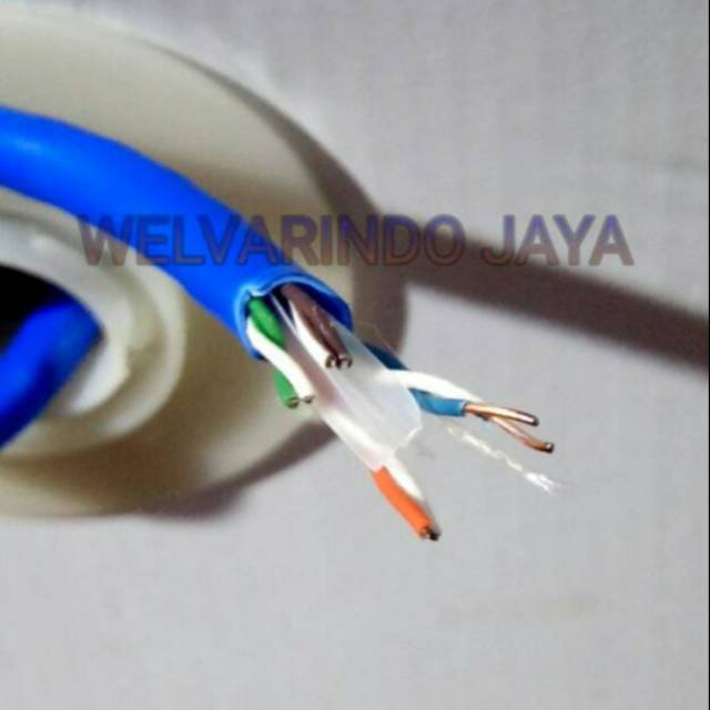 Kabel jaringan utp lan cat 6 eceran per 5meter merk Howell, belum terpasang rj45