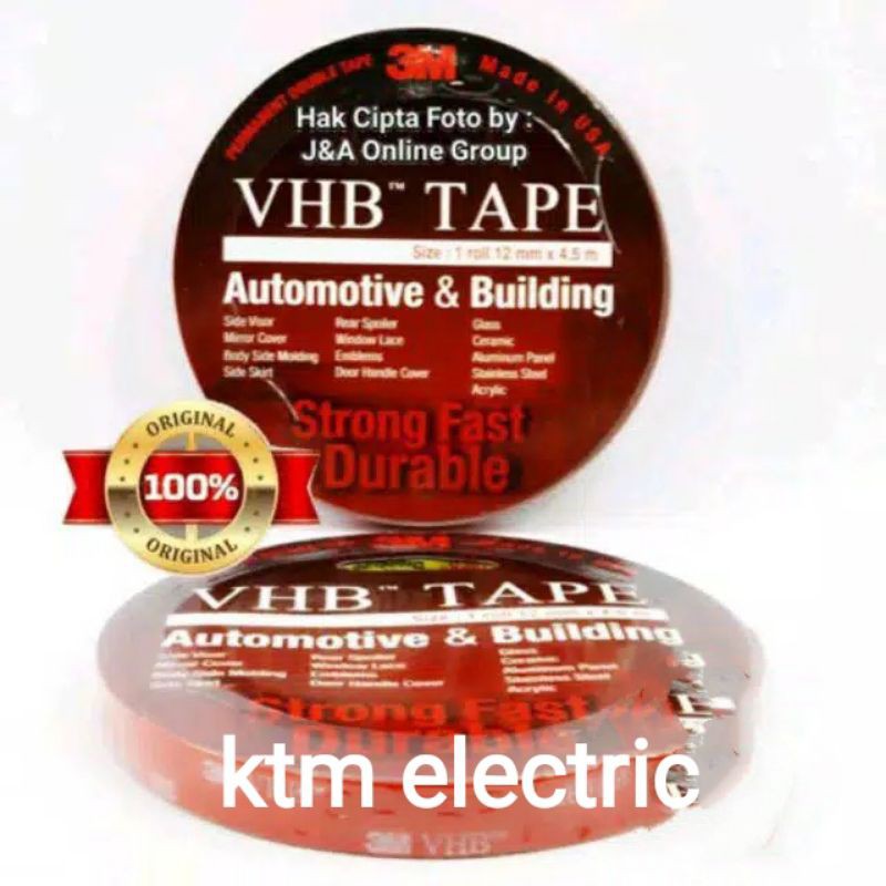 

isolasi 3M VHB double tape 12mm ORIGINAL(BANGUNAN& OTOMOTIF)