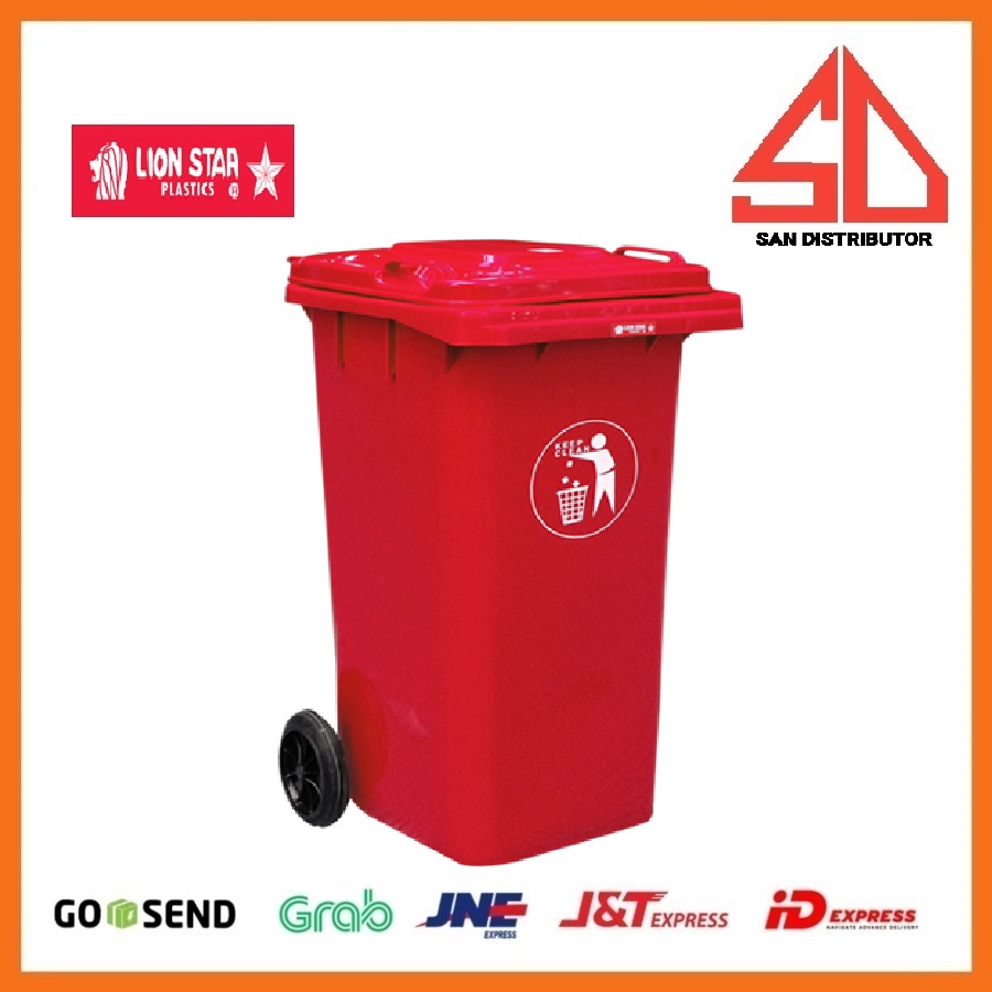 Tempat Sampah tong sampah Kotak Sampah Astana Dustbin 120 LITER (with wheels) lion star C-67