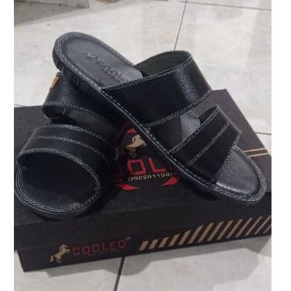 Sandal Selop Ban 2 Cooled Kulit Asli Pull Up