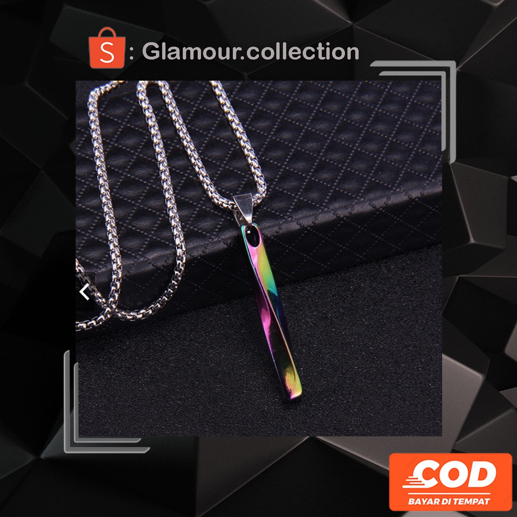 [COD] Kalung HipHop Dengan Liontin Spiral Gaya HipHop Fashion Warna Rainbow Pria dan Wanita