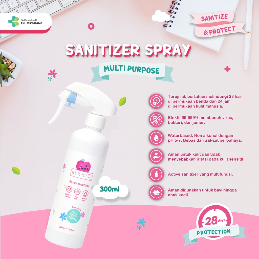 BERRYC-BERRYC ACTIVE SANITIZER WATER/ BUH BYE BUGS/ FLOOR CLEAN&amp;COAT/ BED&amp;FABRIC STERILIZER BERYYC