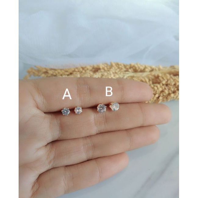 Ceplik Anting Tusuk Mata Titanium Lapis Emas dewasa ukuran Kecil & Tanggung gold