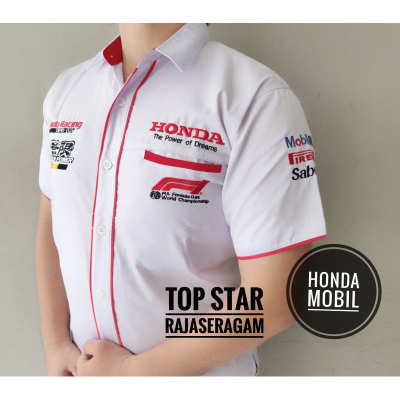 Baju Otomotif HONDA MOBIL Seragam Komunitas Moto GP Kemeja Bordir F1