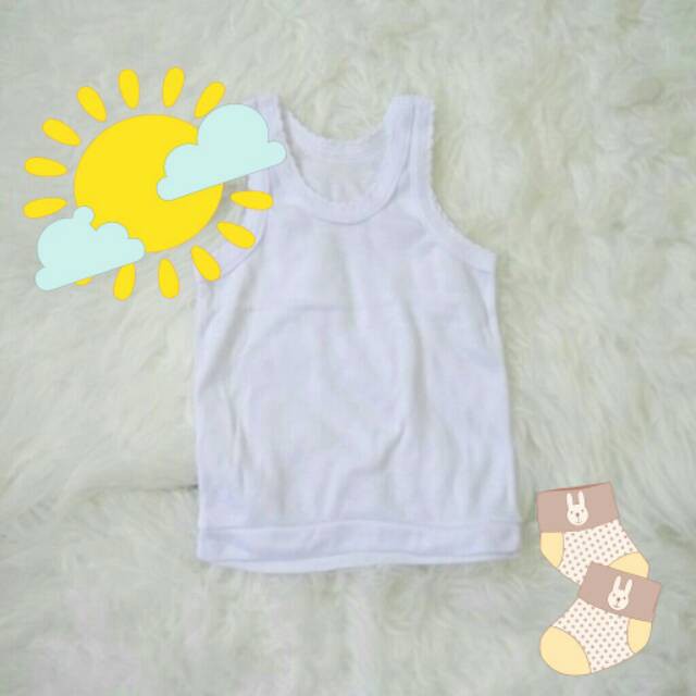 SINGLET ANAK UNISEX PUTIH TK SD SIZE S M L XL 3L 4L-ALEXAGROSIR