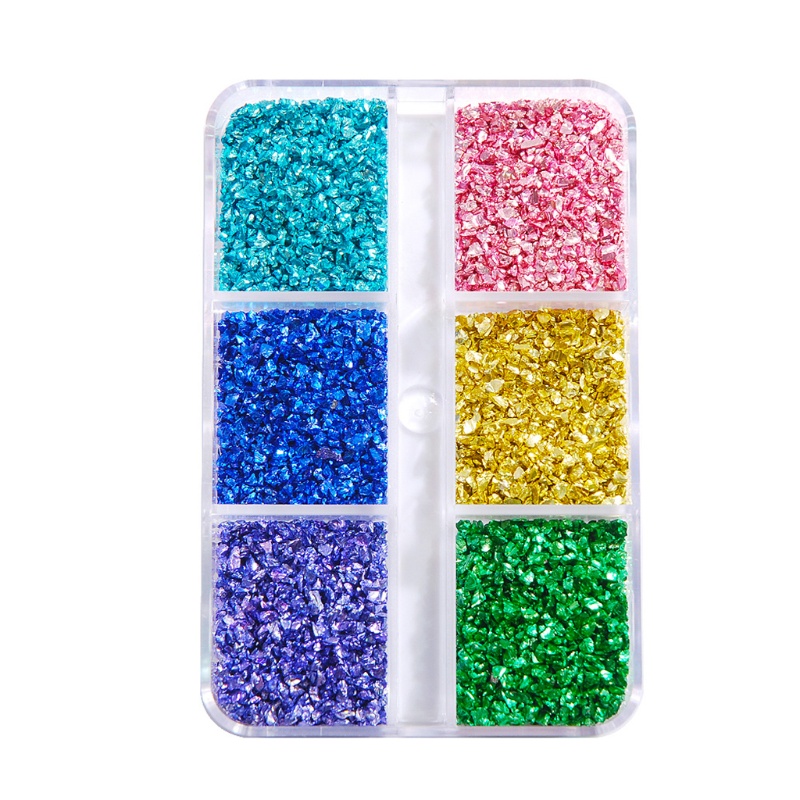 SIY  6 Grids Broken Glass Sequins Suitable for Nail Art Decoration Resin Mold